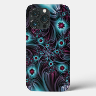 Into the Depth Blue Pink Abstract Fractal Art iPhone 13 Pro Case