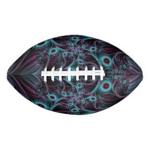 Into the Depth Blue Pink Abstract Fractal Art Football