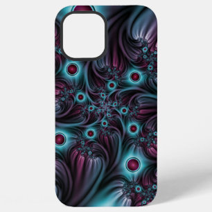 Into the Depth Blue Pink Abstract Fractal Art iPhone 12 Pro Max Case