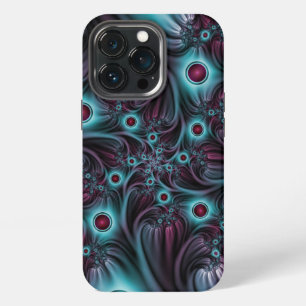 Into the Depth Blue Pink Abstract Fractal Art iPhone 13 Pro Case