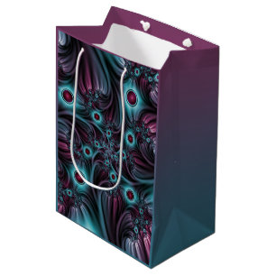 Into the Depth Blue Pink Abstract Fractal Art Medium Gift Bag