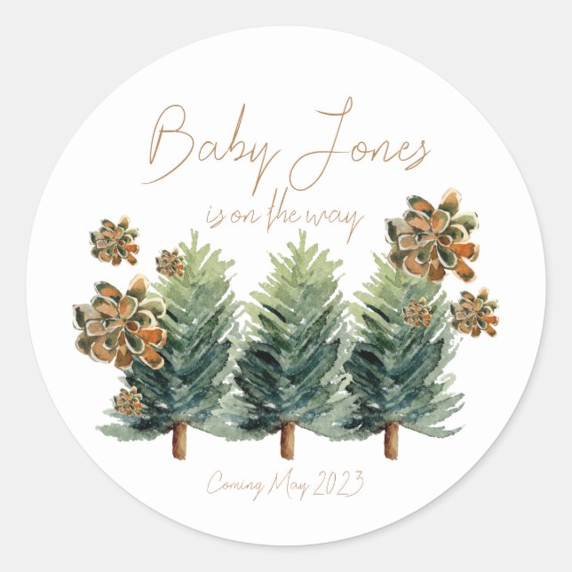Into The Forest | Baby Shower MultiUse Sticker (Front)