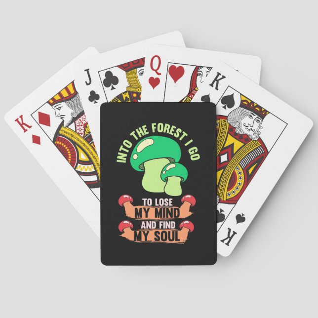Into The Forest Mushroom Hunter Go Playing Cards (Back)