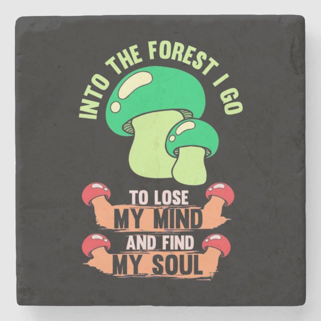 Into The Forest Mushroom Hunter Go Stone Coaster (Front)