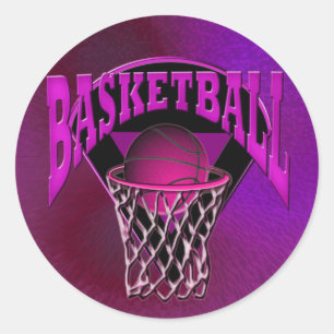 Into The Hoop Basketball and Backboard Classic Round Sticker