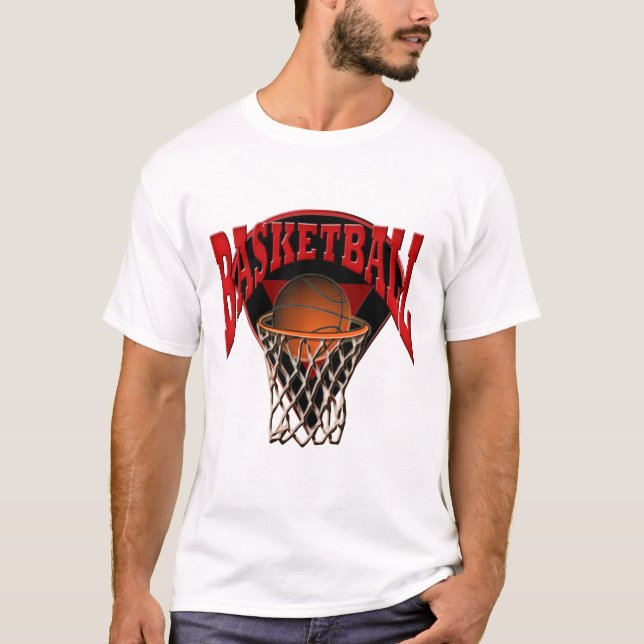 Into The Hoop Basketball and Backboard T-Shirt (Front)