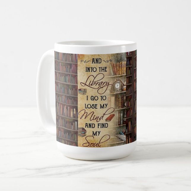 Into the Library I Go Coffee Mug (Front Left)