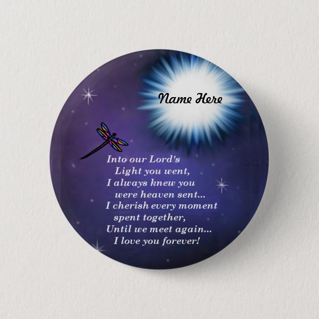 Into The Light Dragonfly 6 Cm Round Badge (Front)