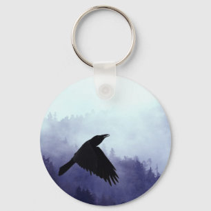 INTO THE MYSTIC Crow & Forest Key Ring