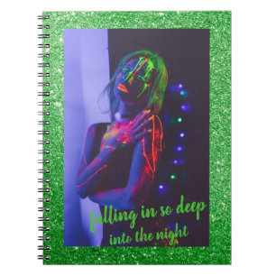 Into the Night (Green Background) Grocery Bag Play Notebook