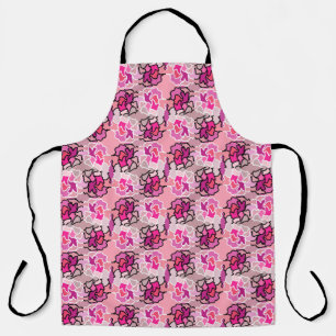 Into The Pink Mid Century Geometric Pattern Art  Apron