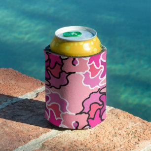 Into The Pink Mid Century Geometric Pattern Art Can Cooler