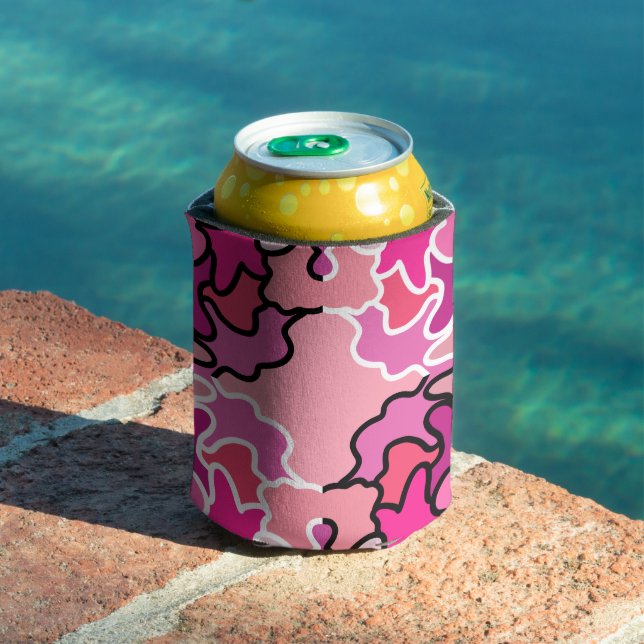 Into The Pink Mid Century Geometric Pattern Art Can Cooler (In Situ Pool)