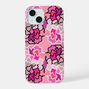 Into The Pink Mid Century Geometric Pattern Art iPhone 15 Case