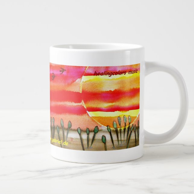 ...into the sun...art by Jutta Gabriel... Large Coffee Mug (Right)