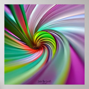 Into the Swirl Wallpaper AI Fantasy Digital Art Poster