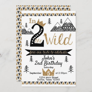 Into the Wild 2nd Birthday Party Invitation Tribal