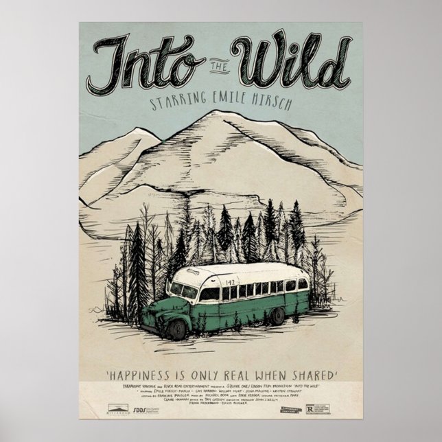 Into The Wild Illustrated Film Poster (Front)