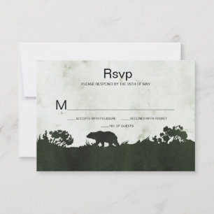 Into the Wild Rust Emerald Green Landscape RSVP Card