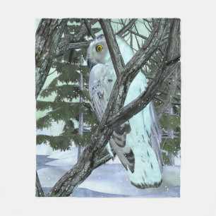 Into The Wild Snowy Owl DECOR WINTER Fleece Blanket