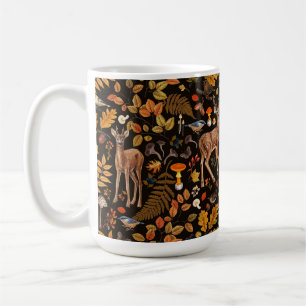 Into the woods/Autumn deer on black Coffee Mug