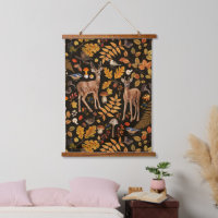 Into the woods/Autumn deer on black