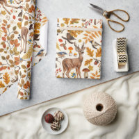 Into the woods/Autumn deer on off white