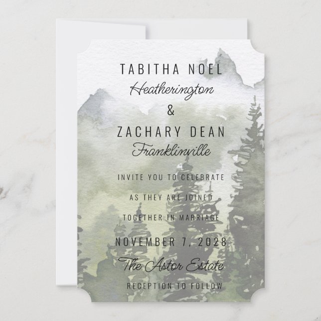 Into The Woods Rustic Wedding Invitation (Front)