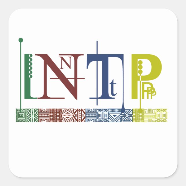 INTP Logo - Myers-Briggs Name Tag/Sticker Square Sticker (Front)