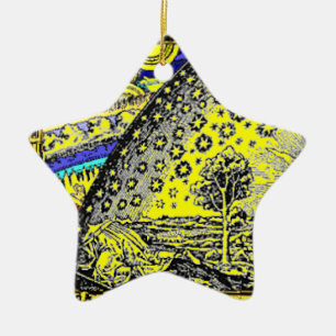 Intracate Celestial sphere Sun Moon Stars Planets Ceramic Ornament