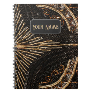 Intricate Beaded Pattern Vintage Look - your name Notebook
