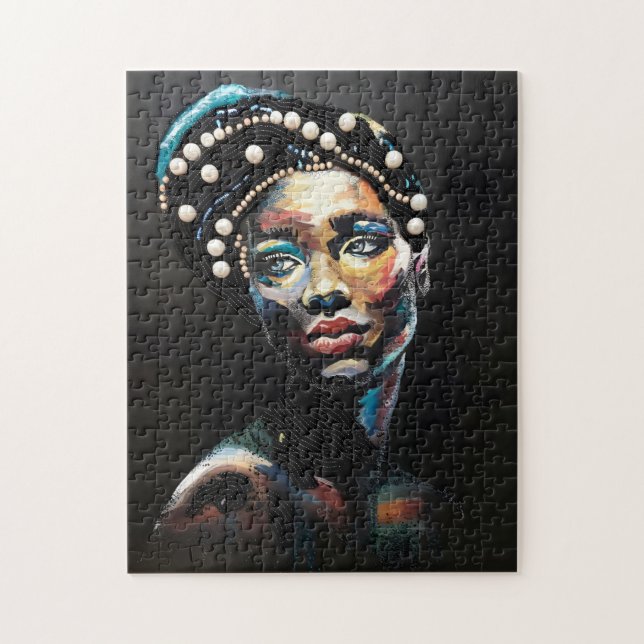 Intricate Beadwork Headdress Portrait Jigsaw Puzzle (Vertical)