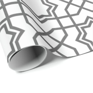 Intricate black geometric pattern with star-like wrapping paper