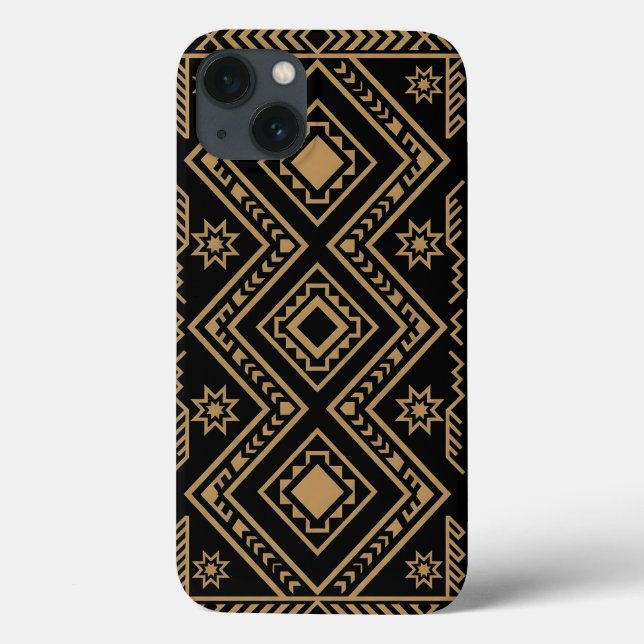 Intricate Black Gold Geometric Surface Pattern Case-Mate iPhone Case (Back)