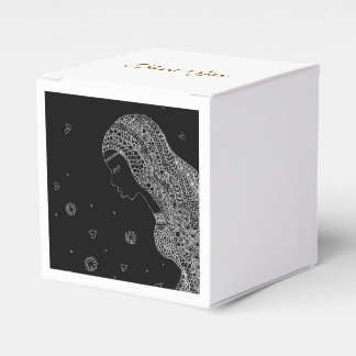 Intricate Black & White Bridal Shower Thank You Favour Box