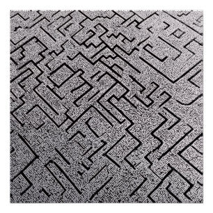 Intricate Black & White Labyrinth Maze Poster