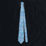 Intricate blue and white stars and snowflakes tie<br><div class="desc">Intricate blue and white stars and snowflakes holiday pattern. Need more? Check out other holiday designs at my store! Cheers! :)</div>