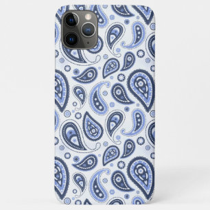 Intricate Blue Floral Paisley Print Design iPhone 11 Pro Max Case