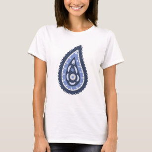 Intricate Blue Floral Paisley Print Design T-Shirt