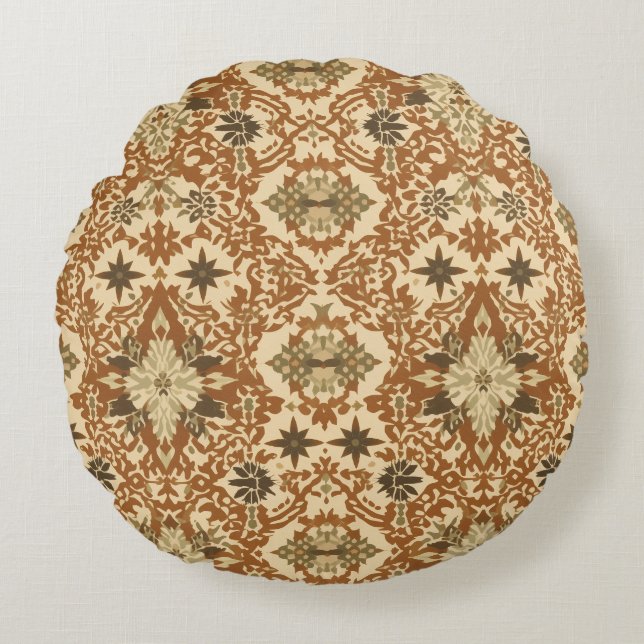 Intricate Bohemian Ethnic Round Cushion (Front)