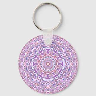 Intricate Bold Groovy Boho Hippie Abstract Mandala Key Ring