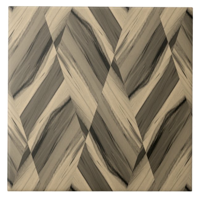 Intricate Brown Marble Pattern Ceramic Tile (Front)