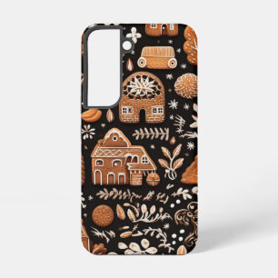 INTRICATE BROWN & WHITE HOLIDAY GINGERBREAD COOKIE SAMSUNG GALAXY CASE