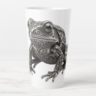 Intricate Celtic Silver Frog Mechanical Sculpture Latte Mug