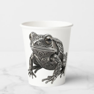 Intricate Celtic Silver Frog Mechanical Sculpture Paper Cups