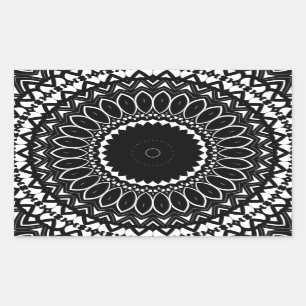 Intricate Colour-it-yourself Kaleidoscopic Pattern Rectangular Sticker