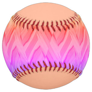 Intricate Coral and Pink Hues Marble Pattern Softball