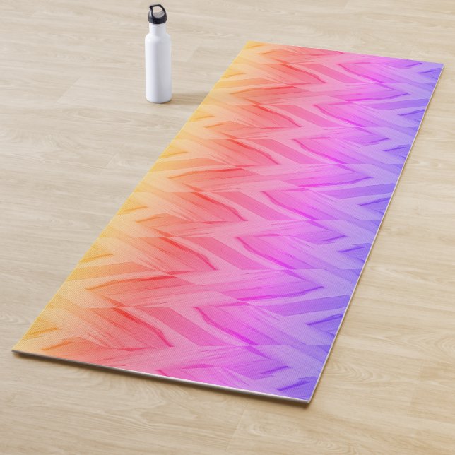 Intricate Coral and Pink Hues Marble Pattern Yoga Mat (In Situ)