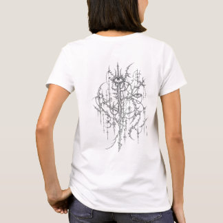 Intricate Cyber Sigilism Gothic Eye Line Art T-Shirt