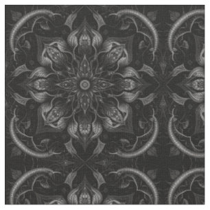 Intricate Dark Gothic Organic Pattern Fabric